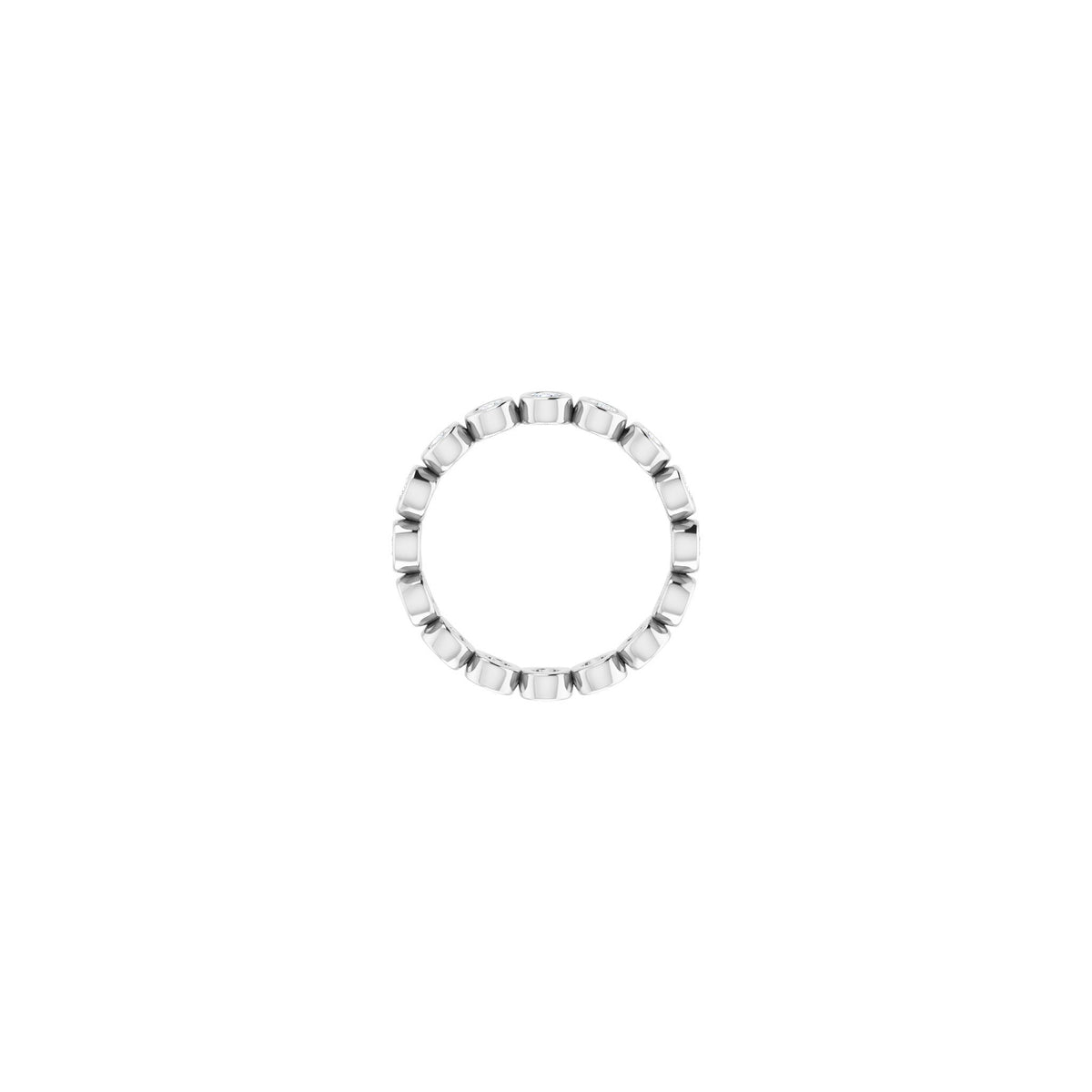 Round Diamond Bezel-Set Eternity Band in 14K Gold - 14K White Gold