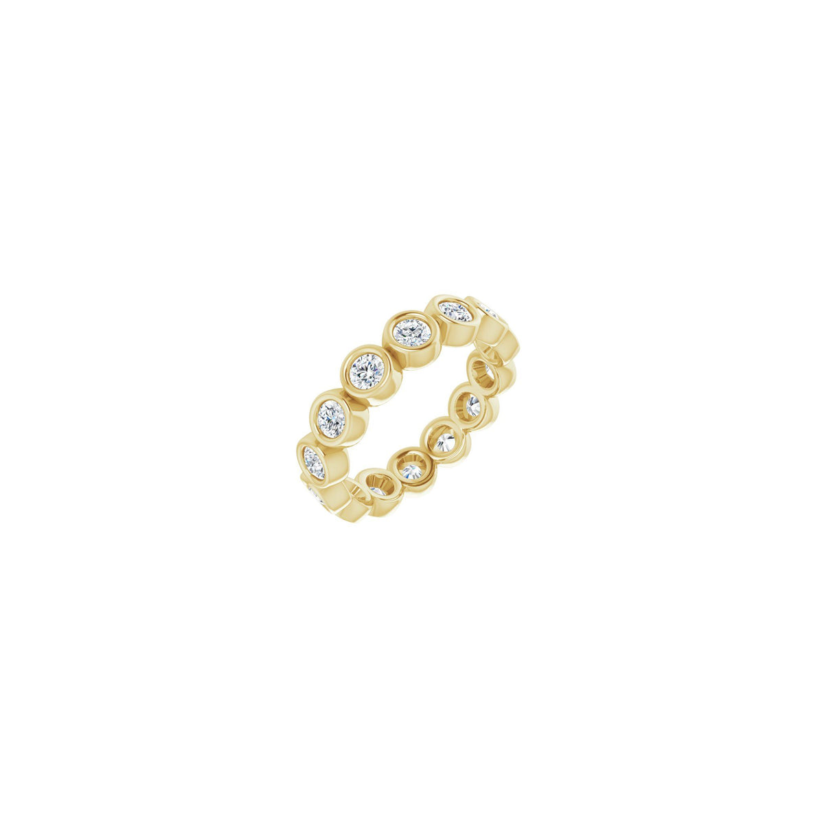 Round Diamond Bezel-Set Eternity Band in 14K Gold - 14K Yellow Gold