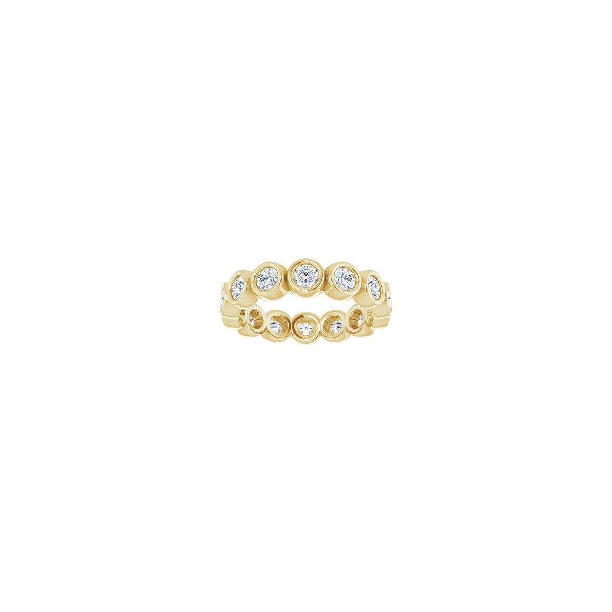 Round Diamond Bezel-Set Eternity Band in 14K Gold - 14K Yellow Gold