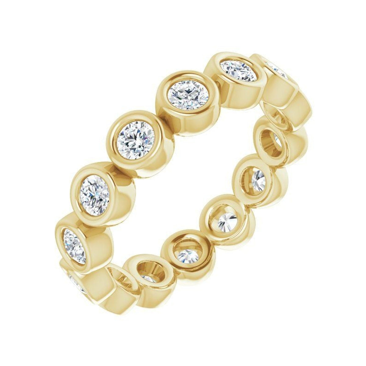 Round Diamond Bezel-Set Eternity Band in 14K Gold