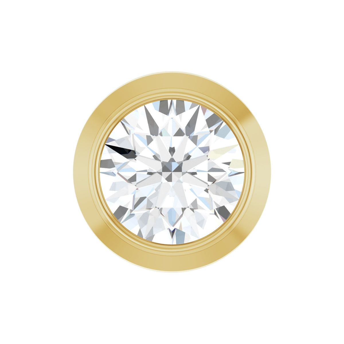 Round Diamond Bezel-Set Slide Pendant in 14K Gold - 14K Yellow Gold