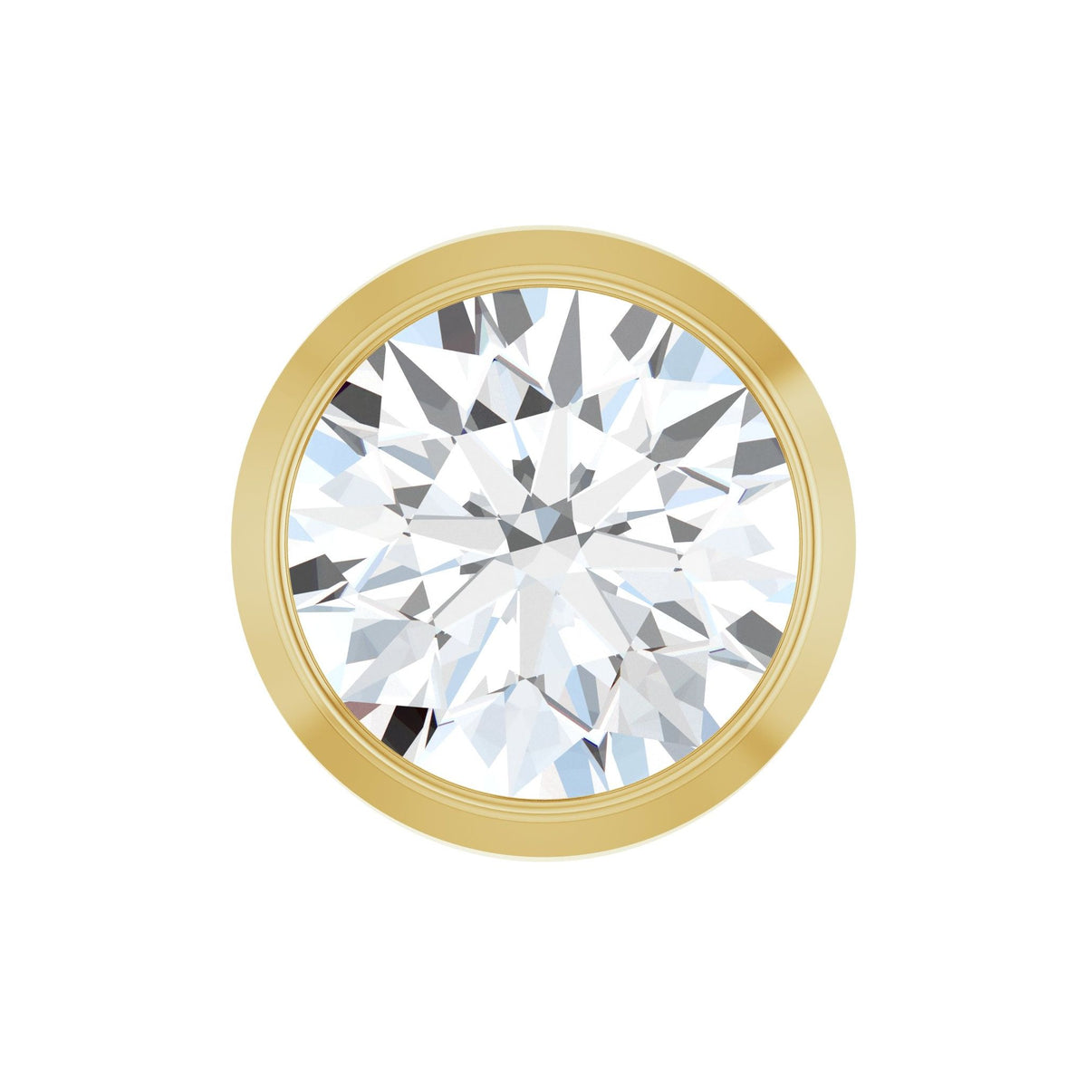 Round Diamond Bezel-Set Slide Pendant in 14K Gold - 14K Yellow Gold