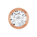 Round Diamond Bezel-Set Slide Pendant in 14K Gold - 14K Rose Gold