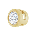 Round Diamond Bezel-Set Slide Pendant in 14K Gold - 14K Yellow Gold