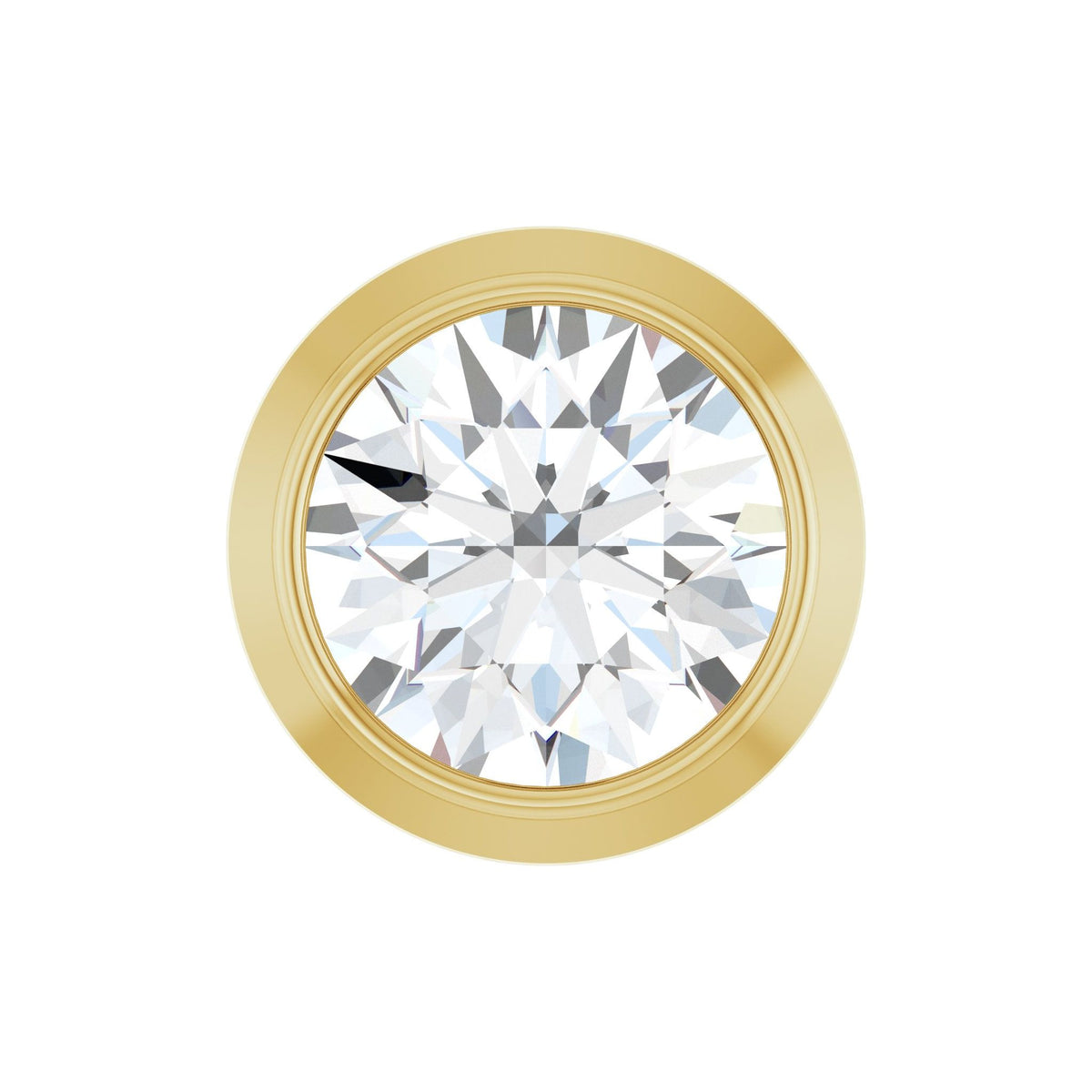 Round Diamond Bezel-Set Slide Pendant in 14K Gold - 14K Yellow Gold