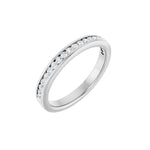 Round Diamond Channel-Set Half Eternity Band in 14K Gold or Platinum - 14K White Gold