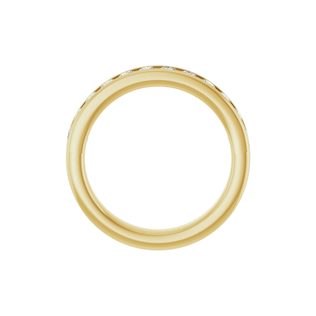 Round Diamond Channel-Set Half Eternity Band in 14K Gold or Platinum - 14K Yellow Gold