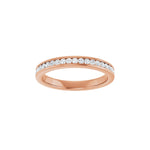 Round Diamond Channel-Set Half Eternity Band in 14K Gold or Platinum - 14K Rose Gold