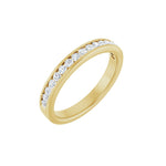 Round Diamond Channel-Set Half Eternity Band in 14K Gold or Platinum - 14K Yellow Gold