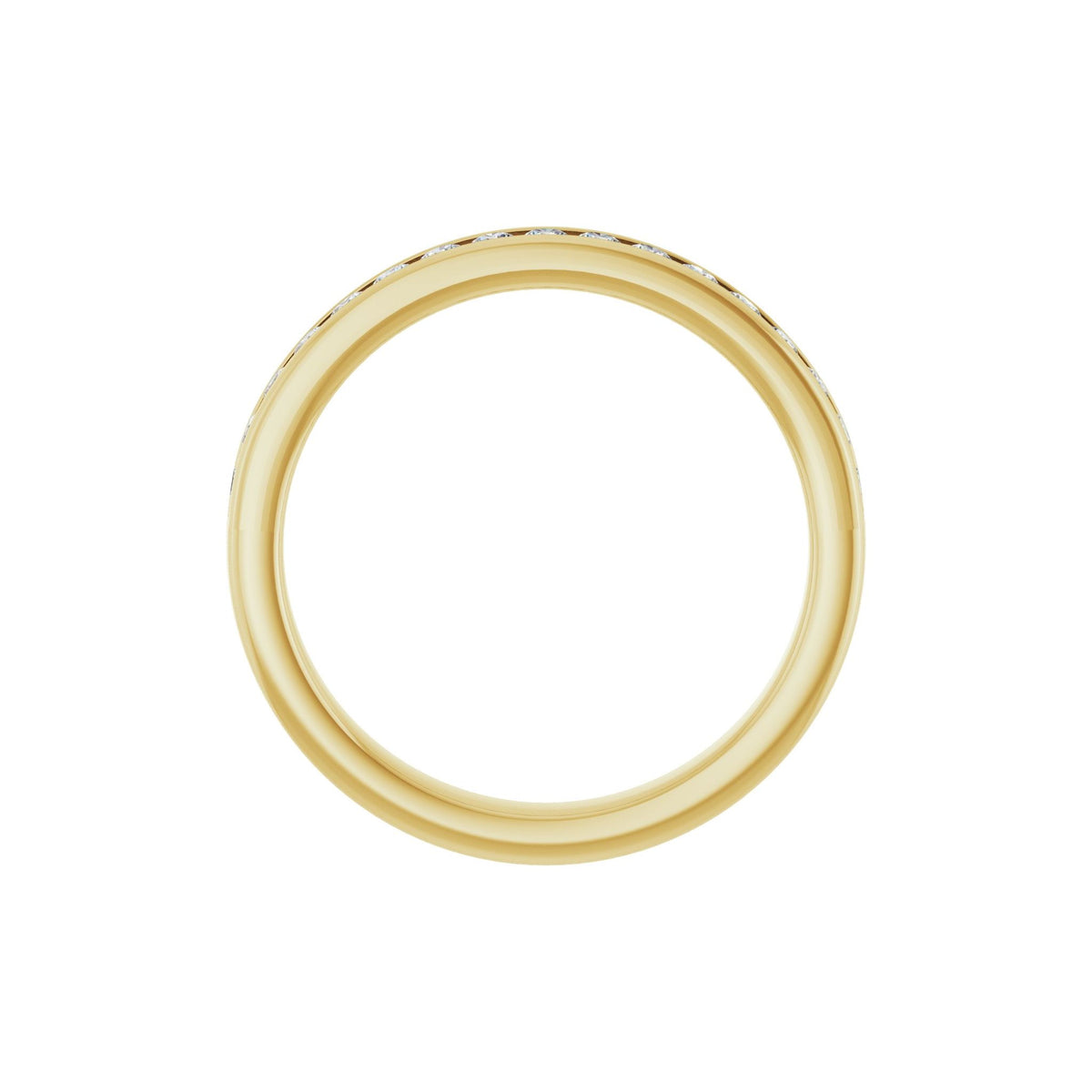 Round Diamond Channel-Set Half Eternity Band in 14K Gold or Platinum - 14K Yellow Gold