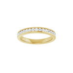Round Diamond Channel-Set Half Eternity Band in 14K Gold or Platinum - 14K Yellow Gold