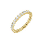 Round Diamond Low Profile V-Prong Eternity Band in 14K Gold - 14K Yellow Gold
