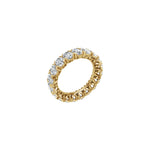 Round Diamond Low Profile V-Prong Eternity Band in 14K Gold - 14K Yellow Gold