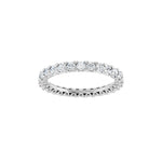 Round Diamond Low Profile V-Prong Eternity Band in 14K Gold - 14K White Gold