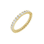 Round Diamond Low Profile V-Prong Eternity Band in 14K Gold - 14K Yellow Gold