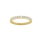 Round Diamond Low Profile V-Prong Eternity Band in 14K Gold - 14K Yellow Gold