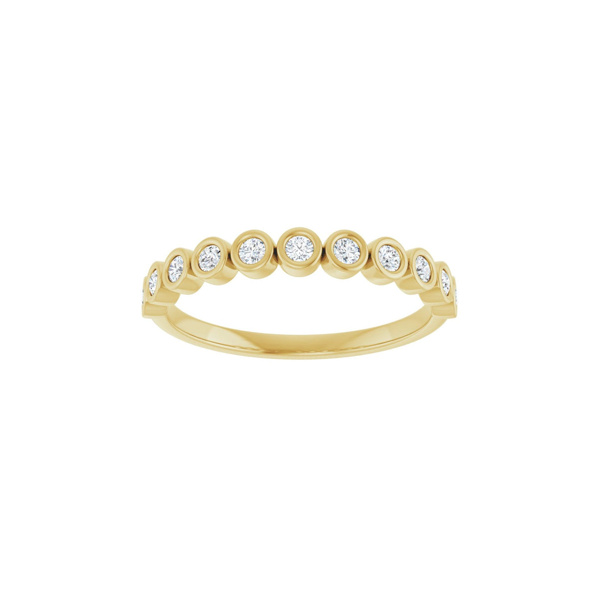 Round Lab-Grown Diamond Bezel-Set Half Eternity Band in 14K Gold - 14K Yellow Gold