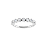 Round Lab-Grown Diamond Bezel-Set Half Eternity Band in 14K Gold - 14K White Gold
