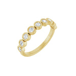 Round Lab-Grown Diamond Bezel-Set Half Eternity Band in 14K Gold - 14K Yellow Gold