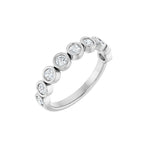 Round Lab-Grown Diamond Bezel-Set Half Eternity Band in 14K Gold - 14K White Gold