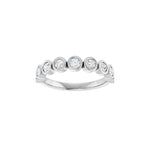 Round Lab-Grown Diamond Bezel-Set Half Eternity Band in 14K Gold - 14K White Gold