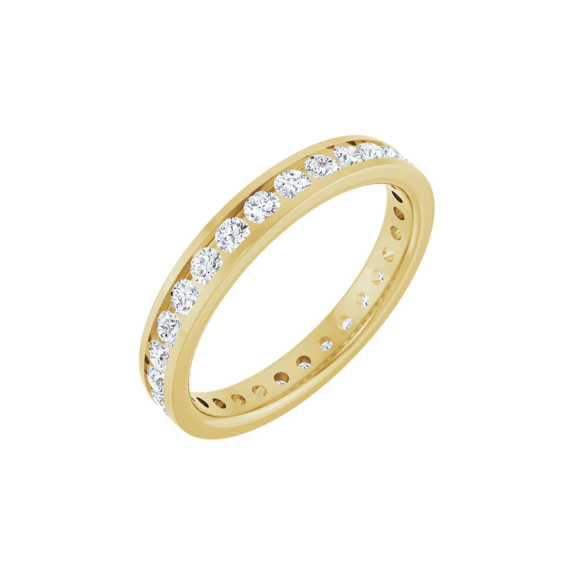Round Lab-Grown Diamond Channel-Set Eternity Band in 14K Gold - 14K Yellow Gold