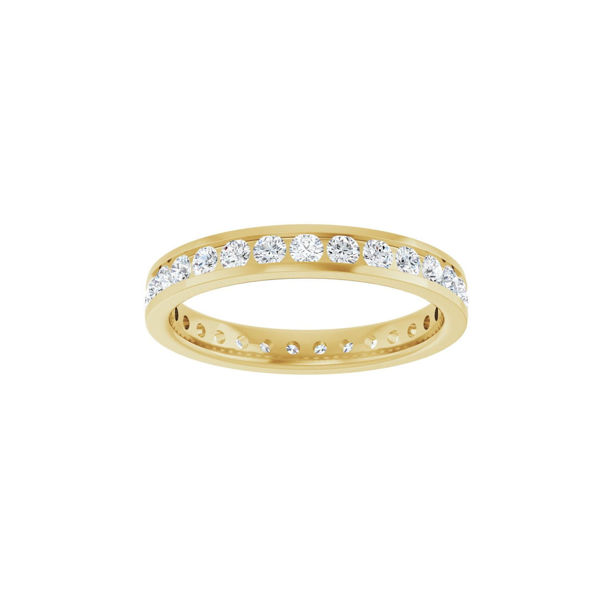 Round Lab-Grown Diamond Channel-Set Eternity Band in 14K Gold - 14K Yellow Gold