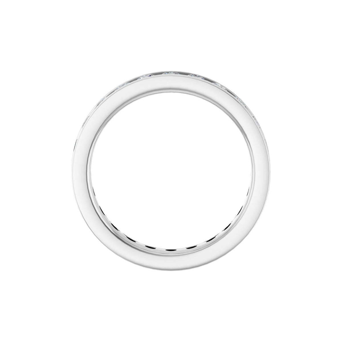 Round Lab-Grown Diamond Channel-Set Eternity Band in 14K Gold - 14K White Gold