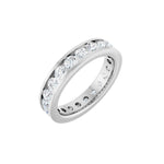 Round Lab-Grown Diamond Channel-Set Eternity Band in 14K Gold - 14K White Gold