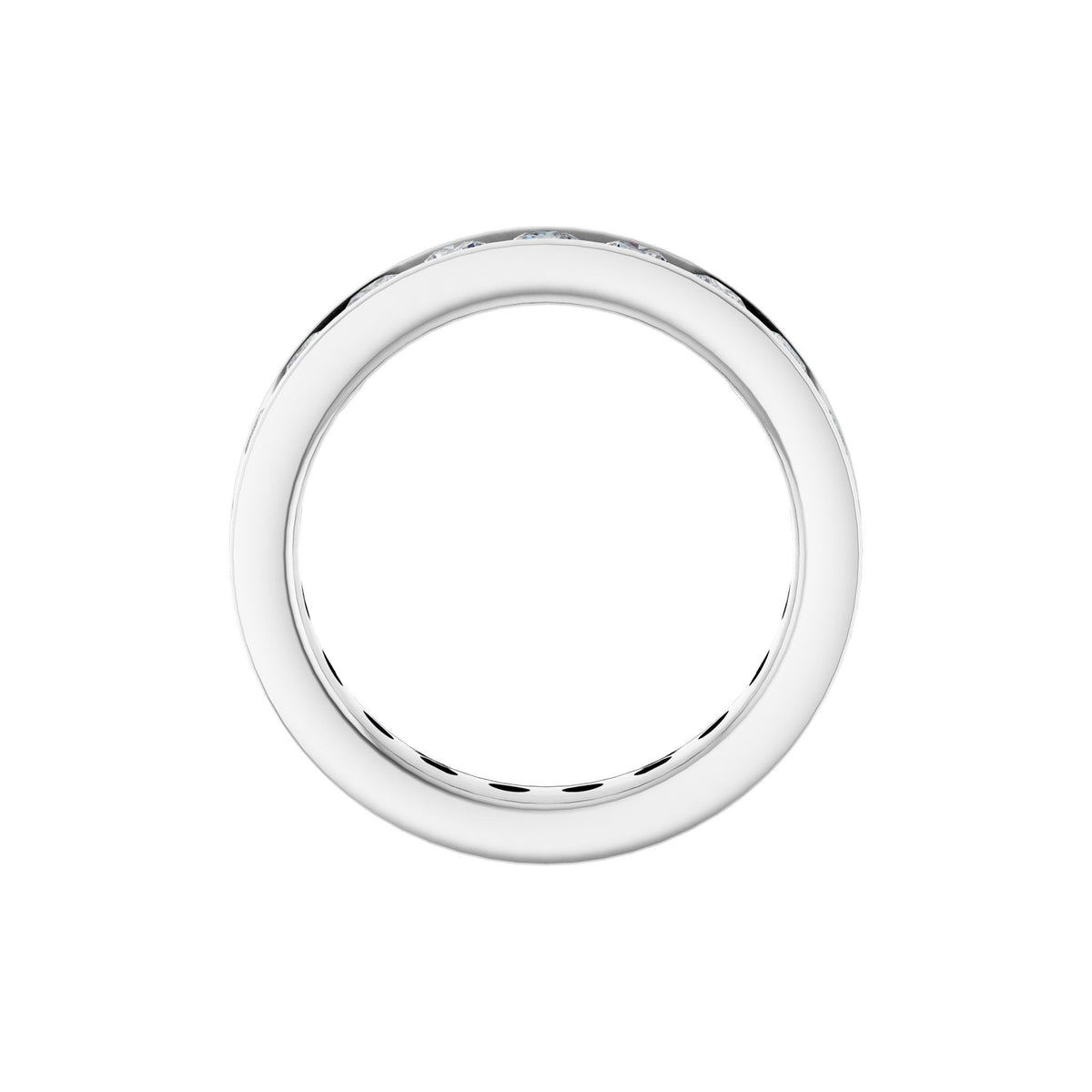 Round Lab-Grown Diamond Channel-Set Eternity Band in 14K Gold - 14K White Gold
