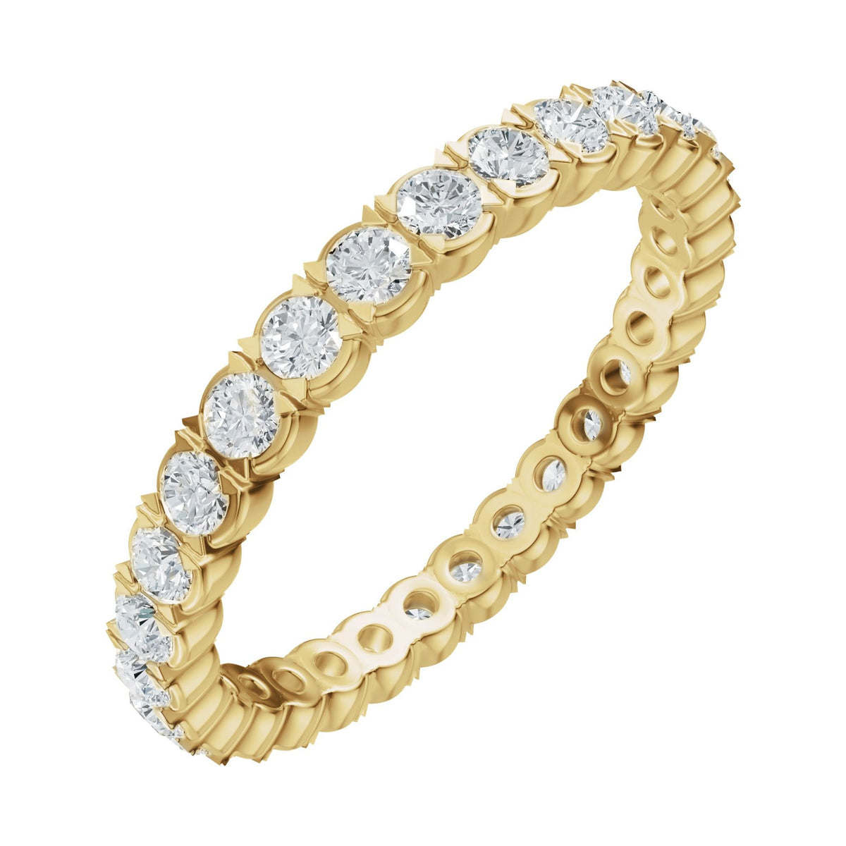 Round Lab-Grown Diamond Eternity Band in 14K Gold - 14K Yellow Gold