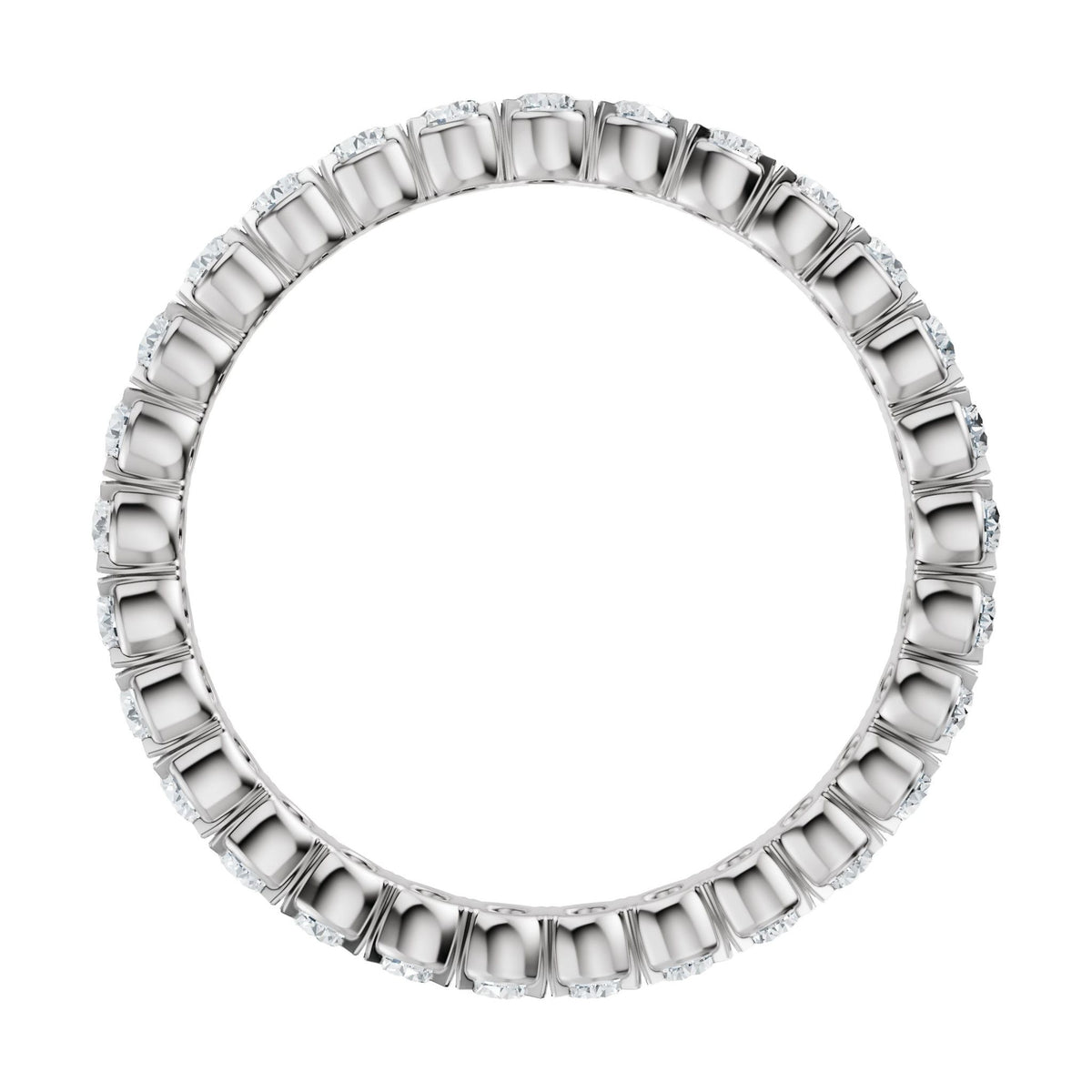 Round Lab-Grown Diamond Eternity Band in 14K Gold - 14K White Gold
