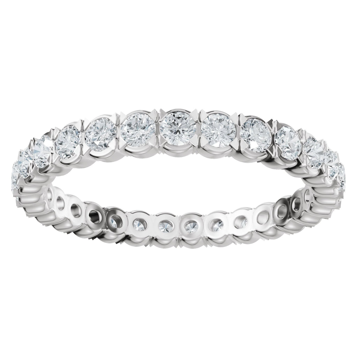 Round Lab-Grown Diamond Eternity Band in 14K Gold - 14K White Gold