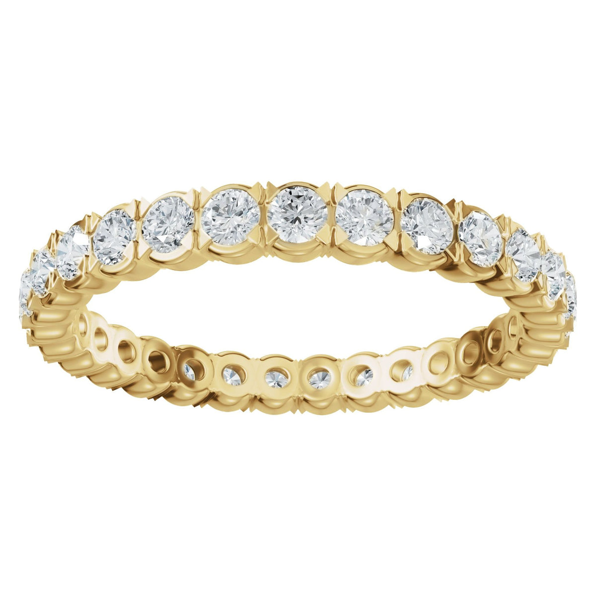 Round Lab-Grown Diamond Eternity Band in 14K Gold - 14K Yellow Gold