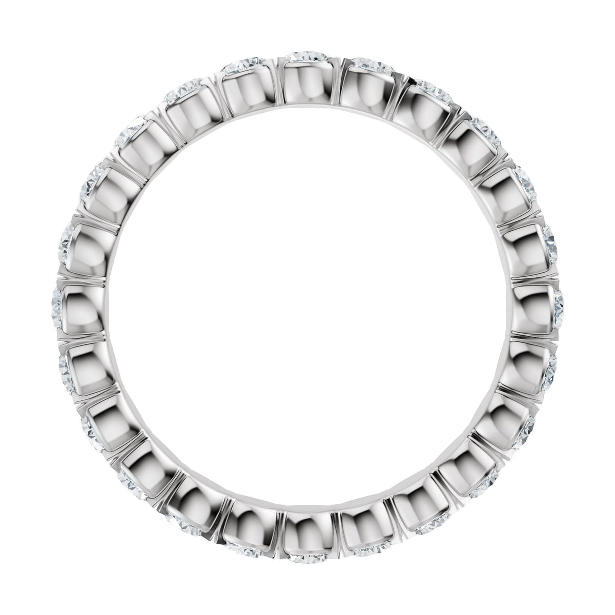 Round Lab-Grown Diamond Eternity Band in 14K Gold - 14K White Gold
