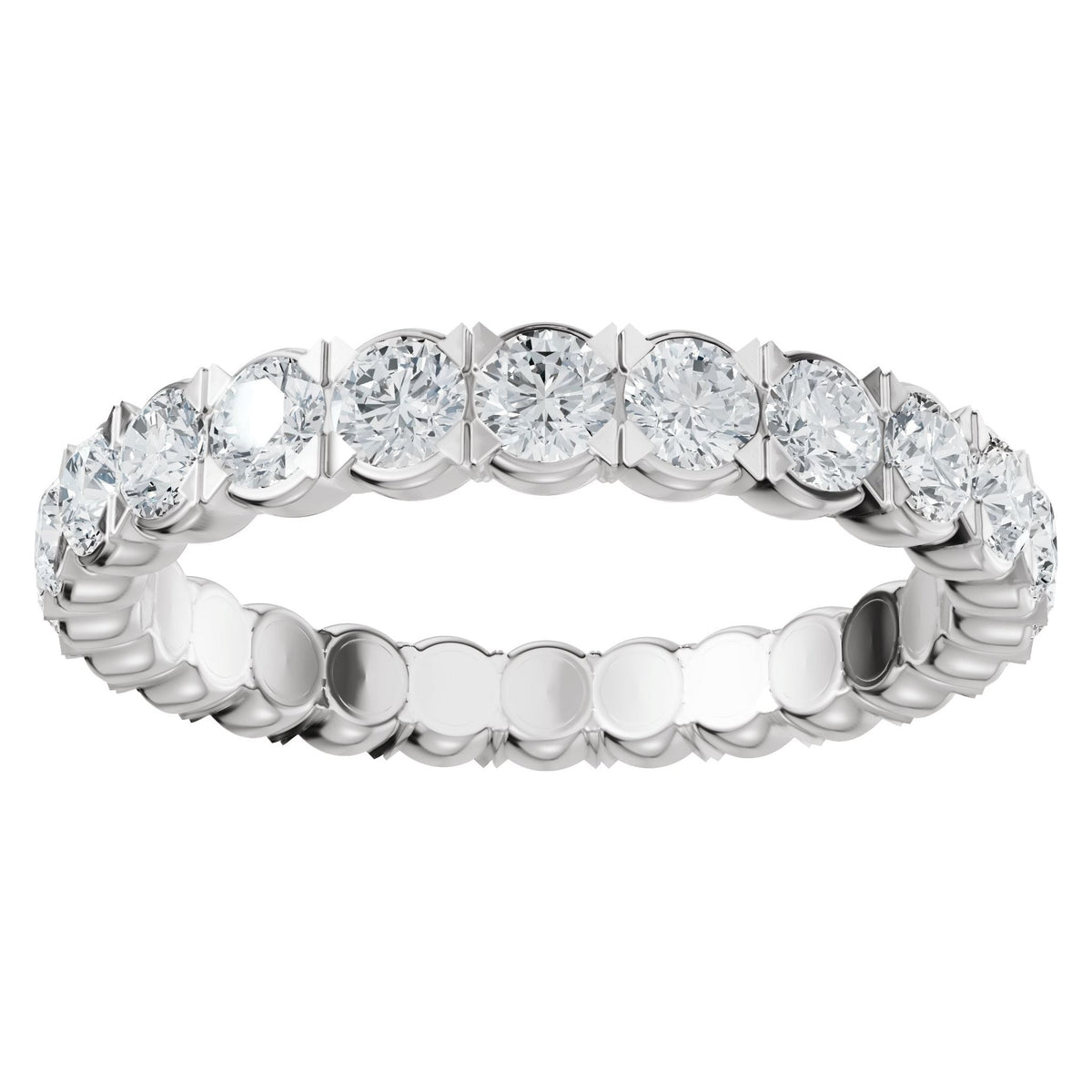 Round Lab-Grown Diamond Eternity Band in 14K Gold - 14K White Gold