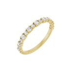 Round Lab-Grown Diamond Half Eternity Band in 14K Gold or Platinum - 14K Yellow Gold
