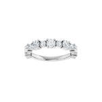 Round Lab-Grown Diamond Half Eternity Band in 14K Gold or Platinum - 14K White Gold