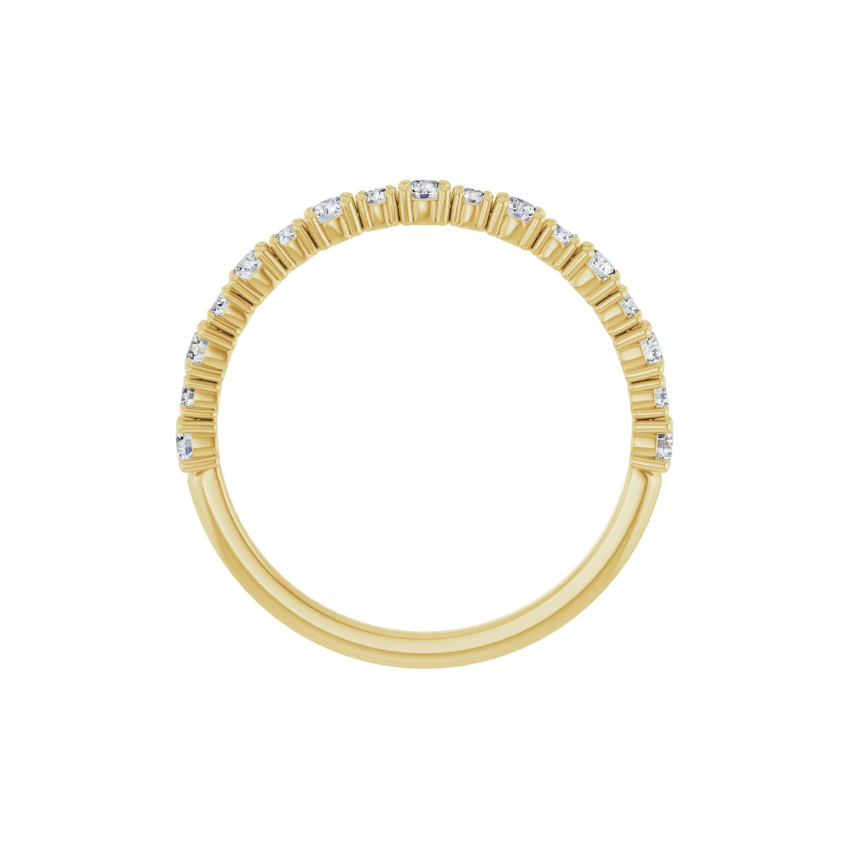 Round Lab-Grown Diamond Half Eternity Band in 14K Gold or Platinum - 14K Yellow Gold