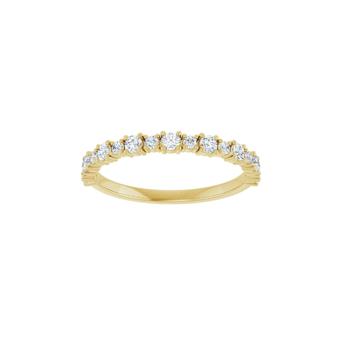 Round Lab-Grown Diamond Half Eternity Band in 14K Gold or Platinum - 14K Yellow Gold