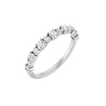 Round Lab-Grown Diamond Half Eternity Band in 14K Gold or Platinum - 14K White Gold