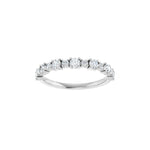 Round Lab-Grown Diamond Half Eternity Band in 14K Gold or Platinum - 14K White Gold