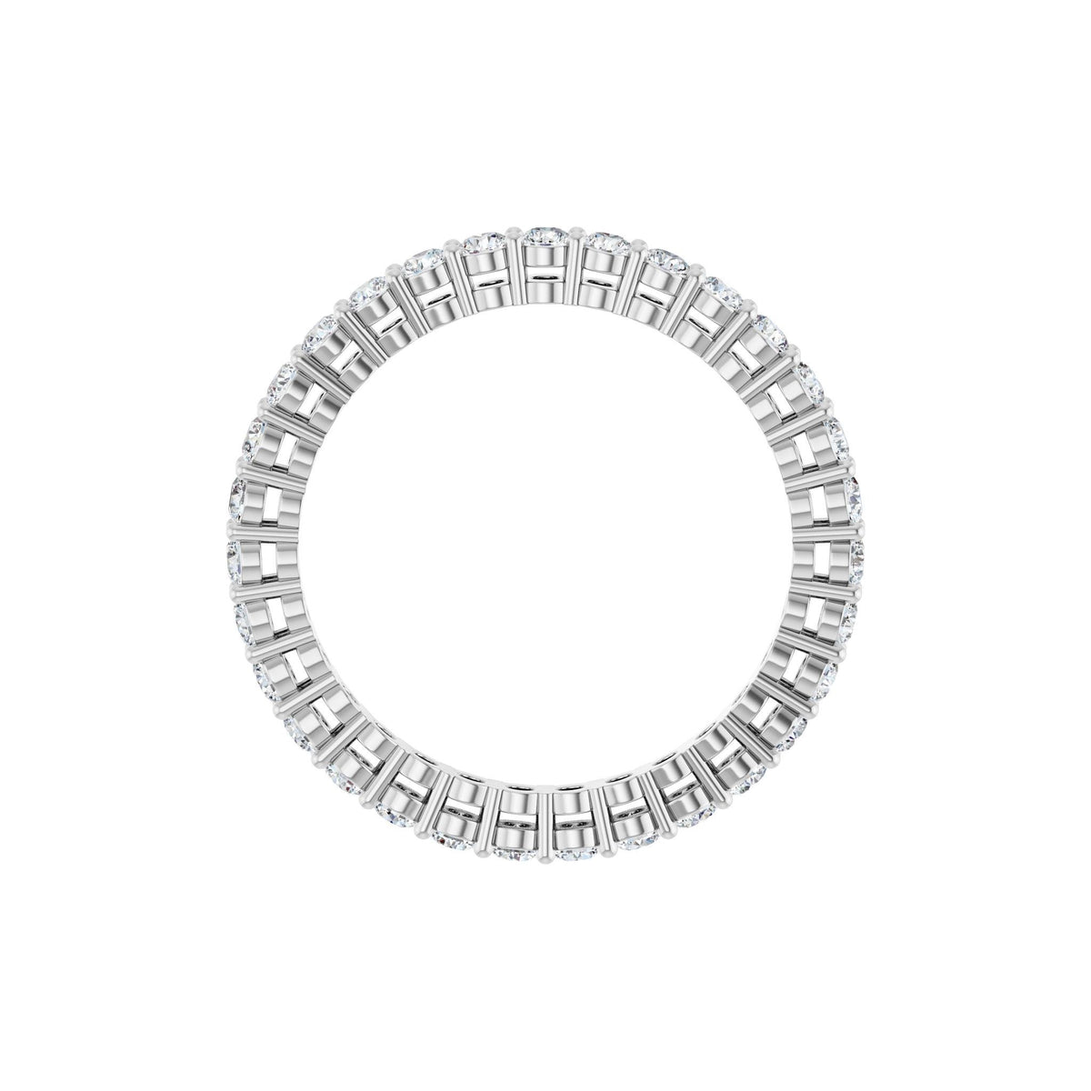 Round Lab-Grown Diamond Shared-Prong Eternity Band in 14K Gold - 14K White Gold