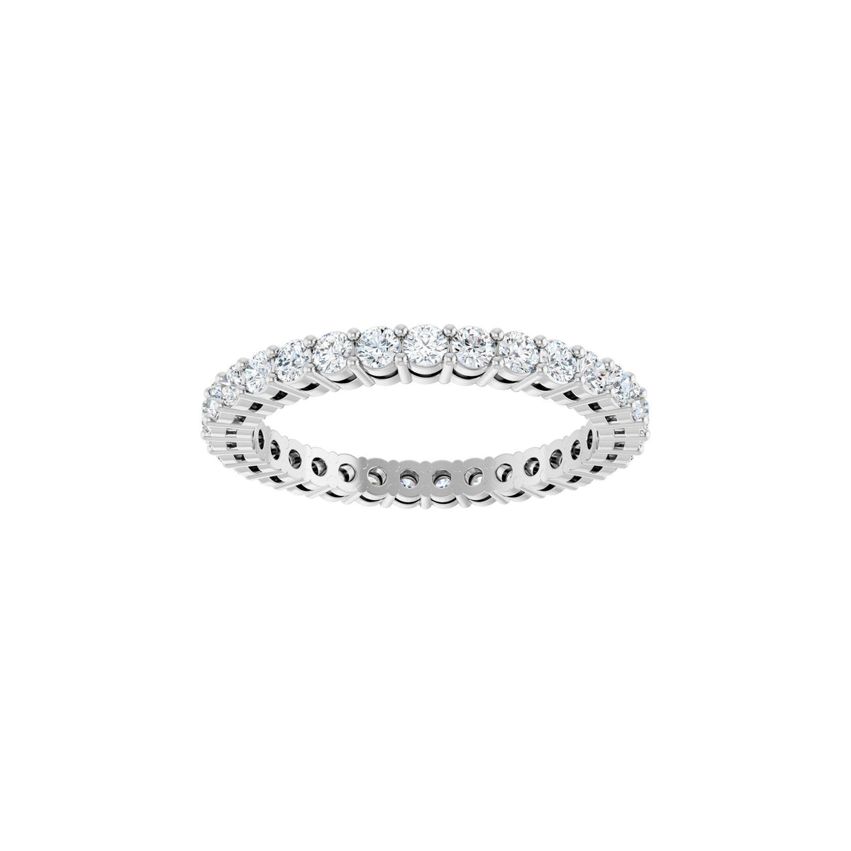Round Lab-Grown Diamond Shared-Prong Eternity Band in 14K Gold - 14K White Gold