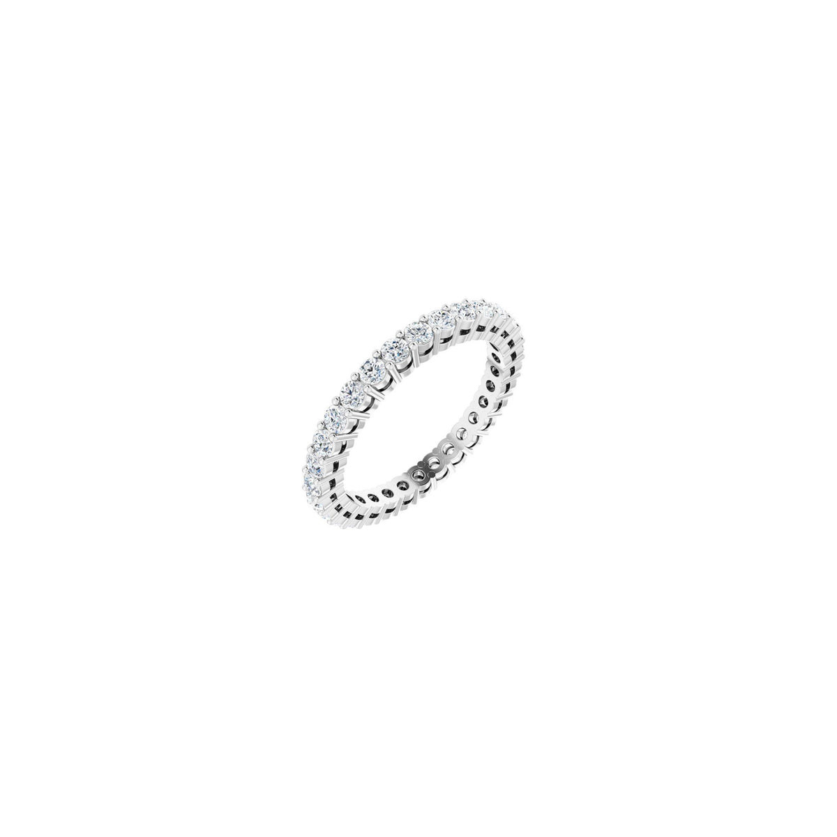 Round Lab-Grown Diamond Shared-Prong Eternity Band in 14K Gold - 14K White Gold