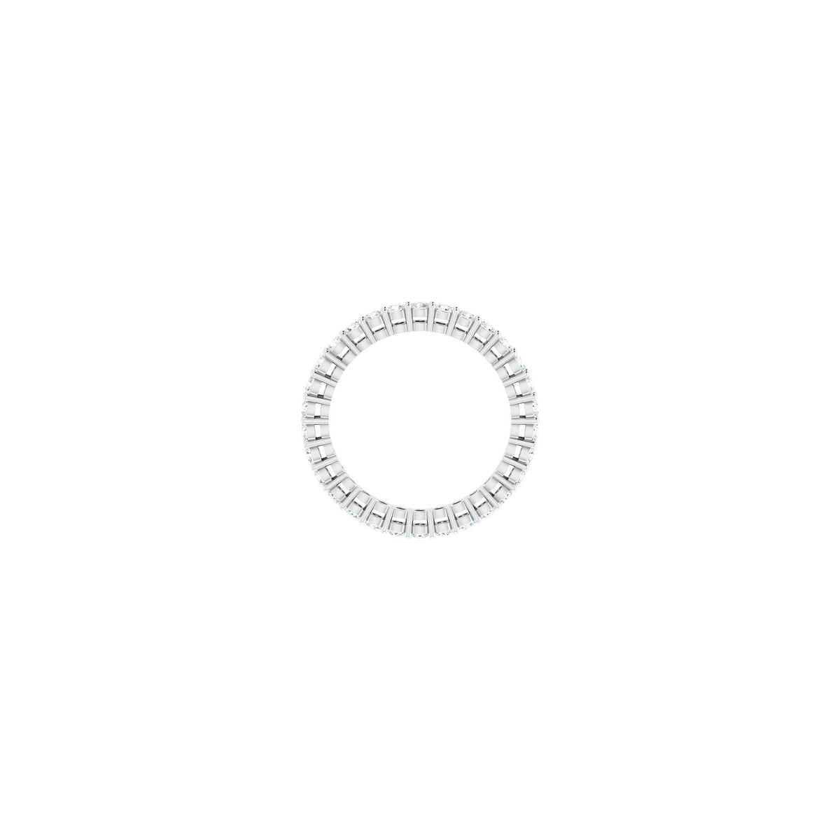 Round Lab-Grown Diamond Shared-Prong Eternity Band in 14K Gold - 14K White Gold