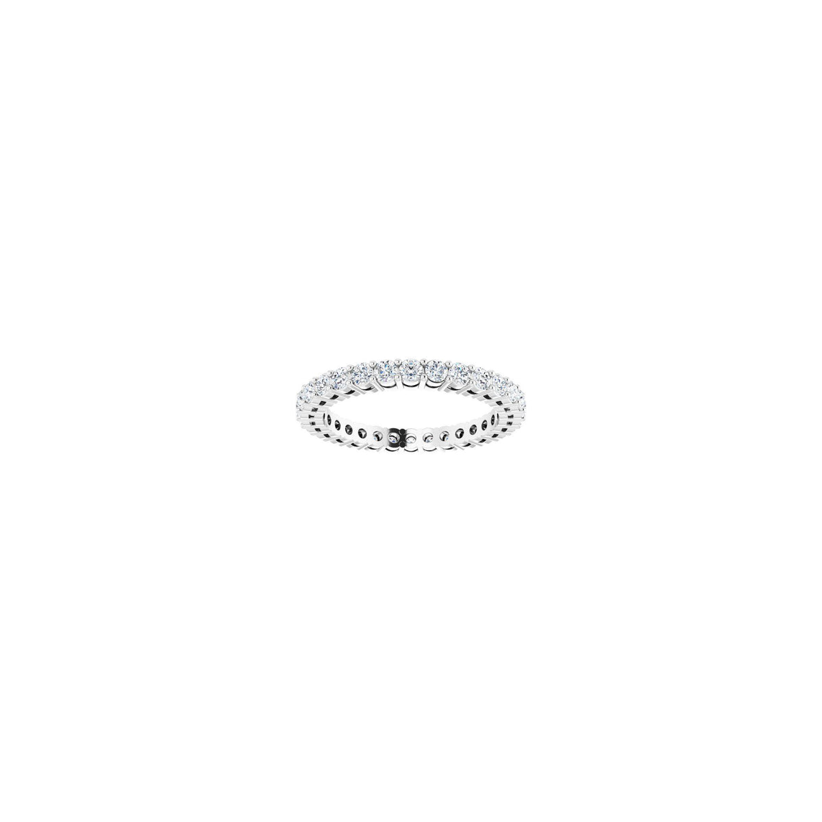 Round Lab-Grown Diamond Shared-Prong Eternity Band in 14K Gold - 14K White Gold