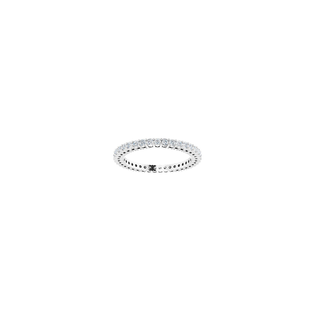 Round Lab-Grown Diamond Shared-Prong Eternity Band in 14K Gold - 14K White Gold