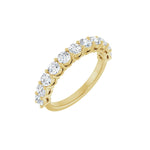 Round Lab-Grown Diamond Shared-Prong Half Eternity Band in 14K Gold - 14K Yellow Gold