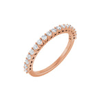 Round Lab-Grown Diamond Shared-Prong Half Eternity Band in 14K Gold - 14K Rose Gold